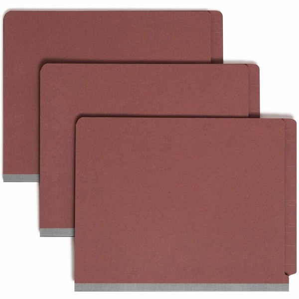 Smead Smead Pressboard End Tab Classification Folders, Letter, Eight-Section, Red, 10/Box 26865 - main