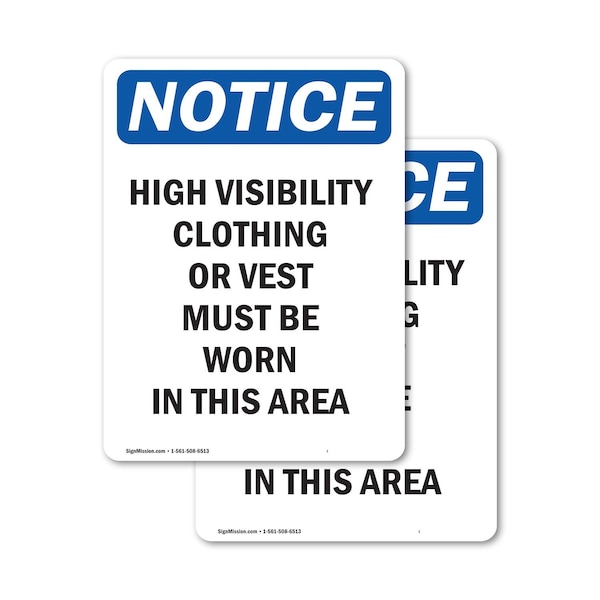 Signmission High Visibility Clothing Or Vest, 5 in W x Rectangle, Vinyl Decal OS-2PACK-NS-D-57-V-13499 - main