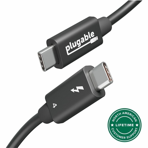 Plugable Technologies PLUGABLE THUNDERBOLT 4 CABLE WITH 240W CHARGING, THUNDERBOLT CERTIFIED, 3.3 FEET TBT4-240W-1M - main