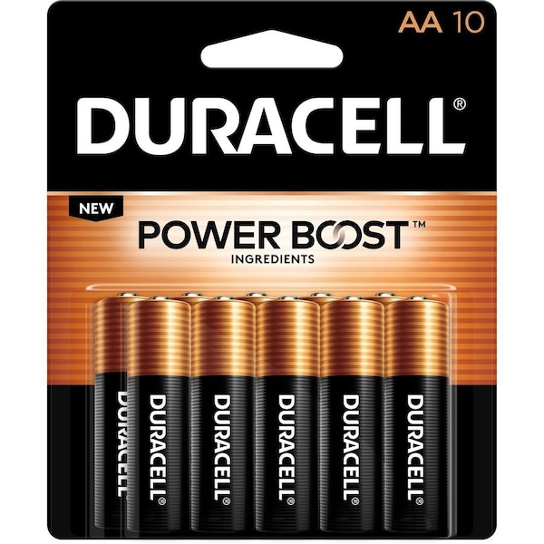Duracell Power Boost CopperTop Alkaline AA Batteries, 10PK MN1500B10Z - main