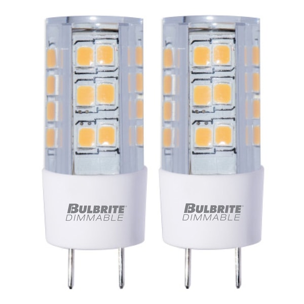 Bulbrite 35-Watt Equivalent T4 Dimmable Bi-Pin (GY8) LED Light Bulb Soft White Light, 2PK 861512 - main