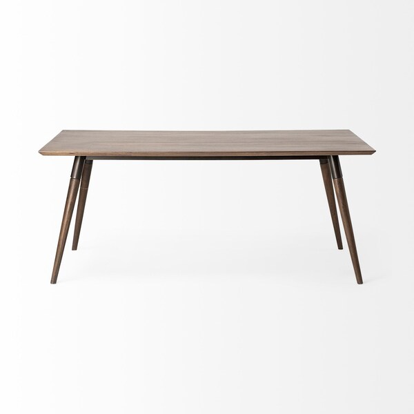 Homeroots 72" Dark Brown Solid Wood Dining Table 380477 - main