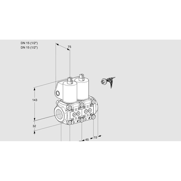 Honeywell Kromschroder VLV ASSY, SOLND, RP1/2, GAS , VCS 15R/15R05N KS88100180 - main