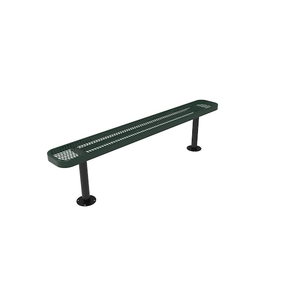 Mytcoat 6ft Outdoor Bench without Back, Surface Mount, Green, Expanded Metal, Textured Coating 804307 - main