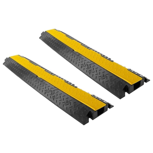 Pyle Cable Ramp, 1.20 in H, 39.60 in L, 8.70 in W, 1 Channel, Thermoplastic Rubber, 1 PR PCBLCO102X2 - main