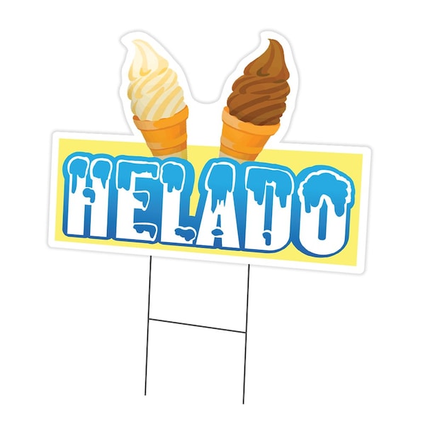 Signmission Helado Die Cut Yard Sign & Stake outdoor plastic coroplast window, C-DC-1824-Helado19 C-DC-1824-Helado19 - main