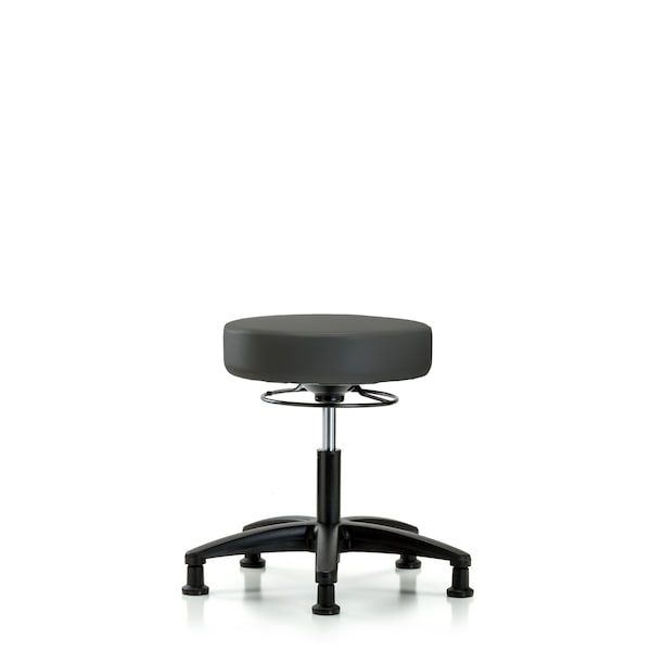 Blue Ridge Ergonomics Desk Stool, Vinyl, Glides, Gry BR-VDHSO-RG-RG-8605 - main