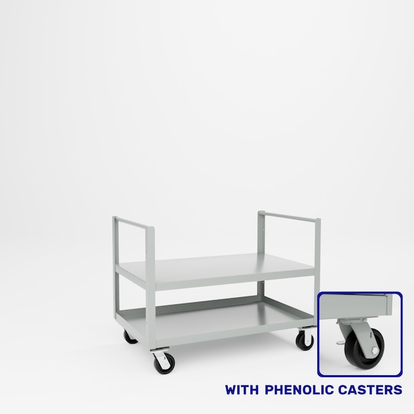 Pucel Double End Push Handle Truck, 30 in W x 36 in H x 48 in D, Gray 30-TRE-48P - main