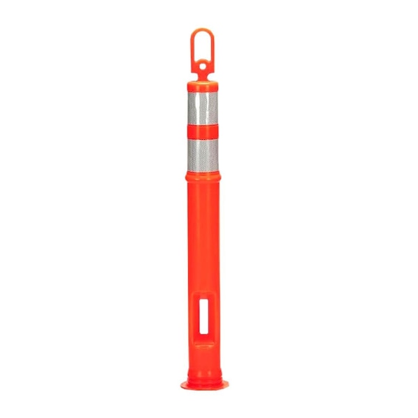 Traffic Kontrol Delineator Post, High-Density Polyethylene+Elastomer, 45 in Height, Orange TKDP-ATOP-45-OR - main