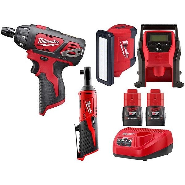 Milwaukee Tool M12 7-Tool Combo Kit 240120,2367,2475,2457,2420X2,2401 - main