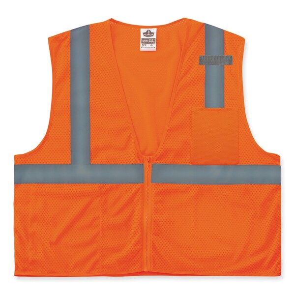 Ergodyne GloWear 8210Z Class 2 Economy Mesh Vest, Polyester, Orange, 2X-Large/3X-Large 21047 - main
