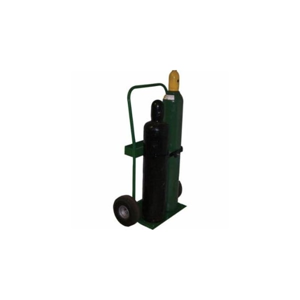 Saf-T-Cart 800 Series Cart, Holds 2 Cylinders, 6-1/2 in to 7-3/4 in dia, 10 in Pneumatic Wheels 339-821-10 - main