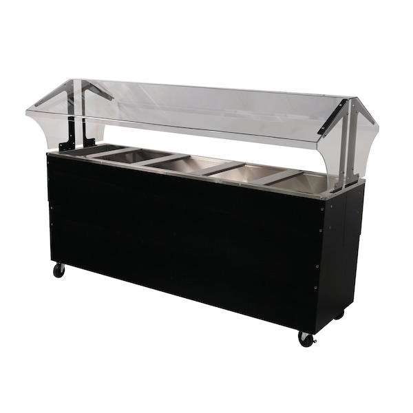 Advance Tabco Ice Cooled Portable Food Buffet Table 77-3/4 in.W x 35 in.D x 53 in.H double sided sneeze guard B5-CPU-B-SB - main