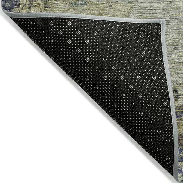 Homeroots 10' X 14' Purple Olive Green And Taupe Abstract Washable Indoor Outdoor Area Rug 630746 - main