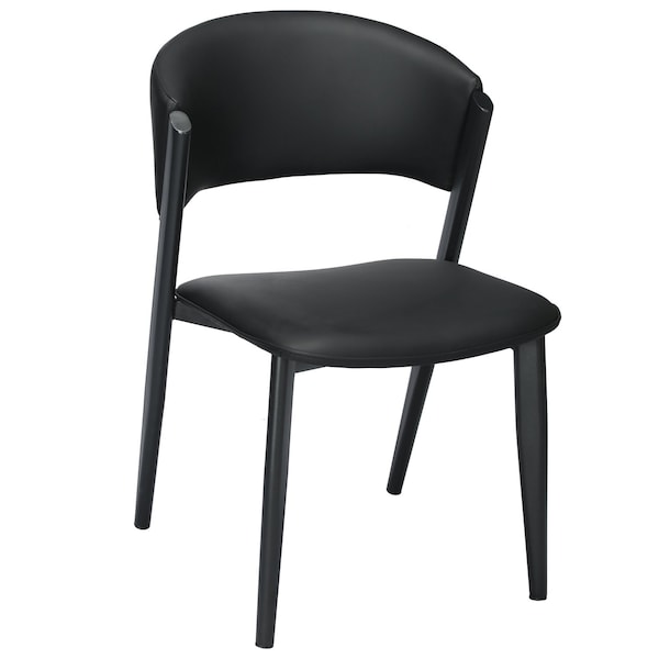 Leisuremod Aspen Collection Modern Dining Chair Black Frame in Black ACBL51BL - main