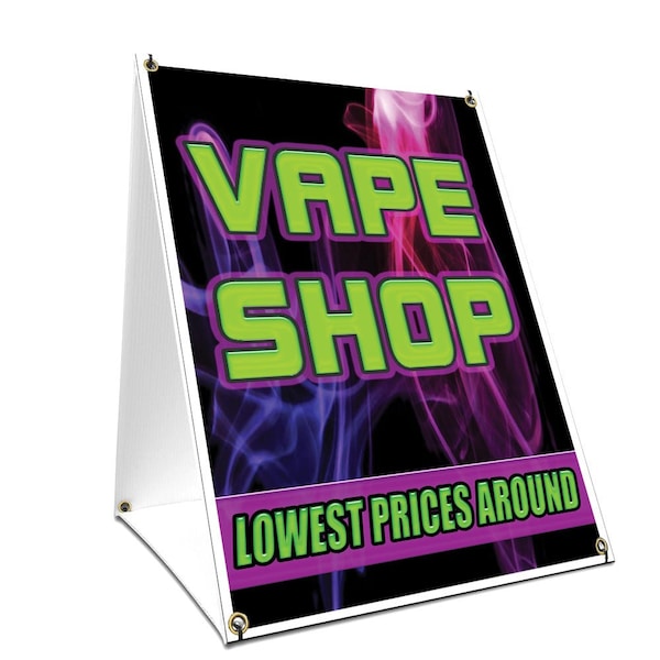 Signmission Vape Shop Lowest Prices Around, 36 Inch x 24 Inch A-frame Yard Sign, Plastic Sign SBC-2436-Vape Shop Lowest Prices Around - main