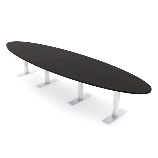 Skutchi Designs 14ft Oval Conference Table With Power | Harmony Series | 12 Person Meeting Room Table HAR-OVL-48X168-T-U999ST19-NA - main