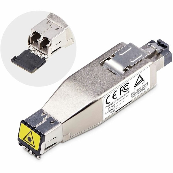 Startech.Com GIGABIT FIBER TO RJ45 ETHERNET MEDIA CONVERTER DONGLE, OPTICAL SINGLEMODE 10KM/M D01ML55P-FIBER-MEDIA - main