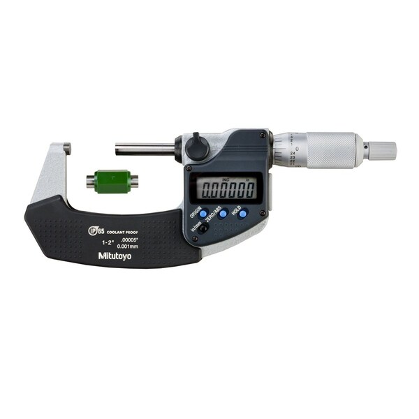 Mitutoyo Digimatic Outside Micrometer, I/M 1-2 In, .00005 In, O, RS 293-331-32 - main