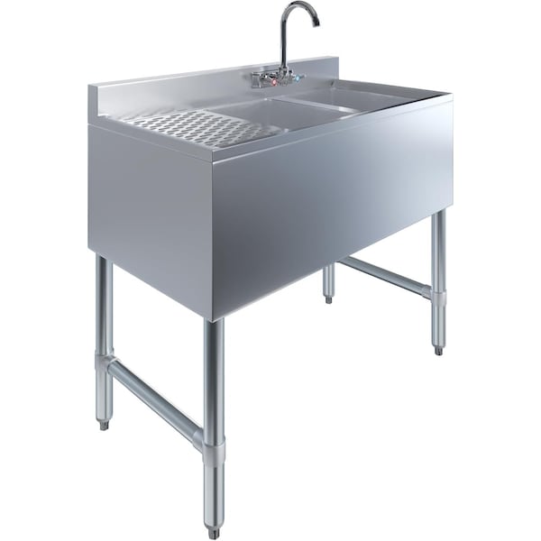 Amgood Bar Sink, Stainless Steel, 18 3/4 in W x 36 in L x 33 in H SINK BAR S2C-101410-L-F-Z - main