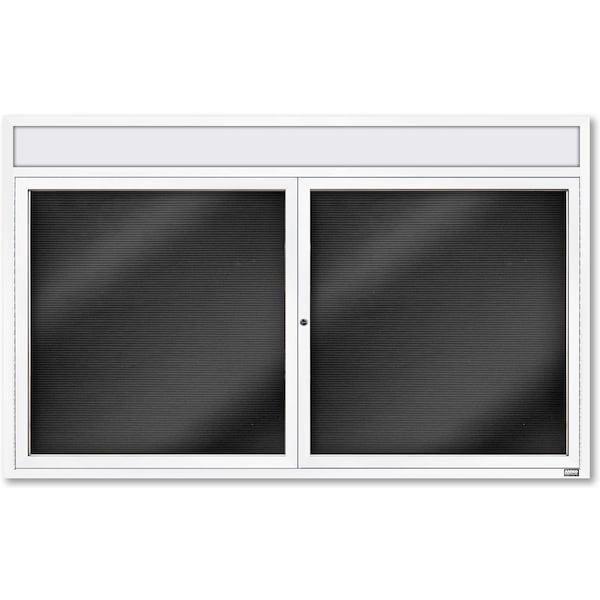 Aarco Enclosed Letter Board Directory w/ Powder Coated White Al Frame and Header, 36''Hx60''W, 2 Doors ADC3660HW - main