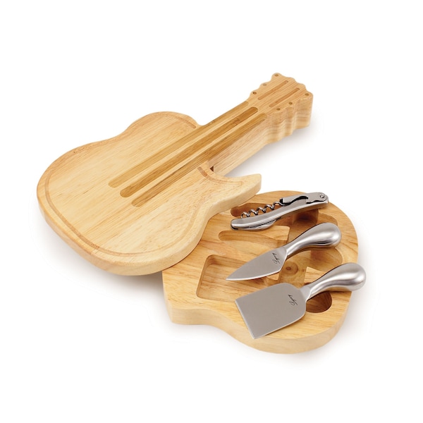 Picnic Time Family Of Brands Guitar Cheese Cutting Board & Tools Set, Bamboo 898-00-505-000-0 - main