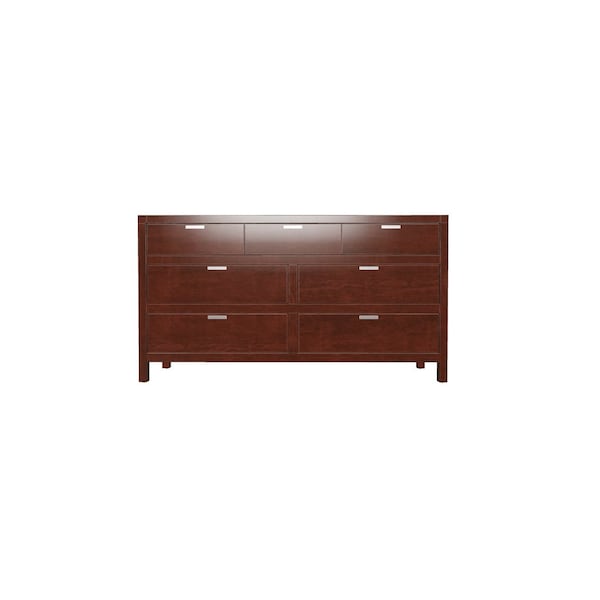 Homeroots 63" Brown Solid Wood Seven Drawer Double Dresser 524154 - main
