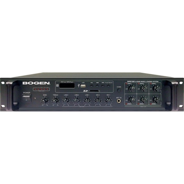 Bogen DRZ120 Amplifier - 120 W RMS - Black - Multizone - 80 Hz to 16 kHz - 250 W - FM - USB DRZ120 - main