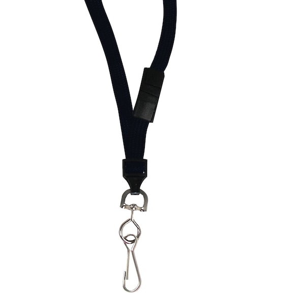 C-Line Products 1/8" x 36" Flat with Black Nylon Swivel Hook Breakaway Neck Lanyard, 12/BX 89511 - main