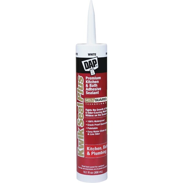 Dap Kwik Seal Plus 10.1 Oz. Brighter White Premium Kitchen & Bath Adhesive Sealant 7079818510 - main