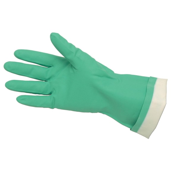 Mcr Safety Economy Grade Chemical-Resistant Gloves with Black Logo, Large, Paired Hand, Nitrile, Green 5319E - main