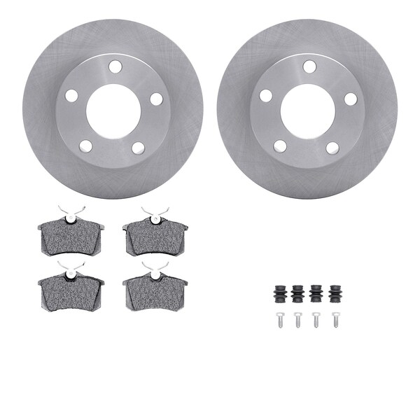 Dynamic Friction Co DFC Rotors with EURO 5000 Ceramic Brake Pads includes Hardware 6612-73086 - main