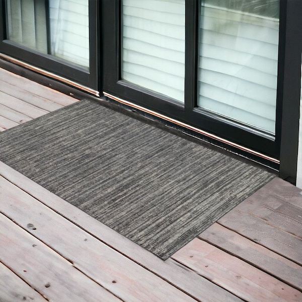 Homeroots 2' X 3' Brown and Ivory Striped Stain Resistant Indoor Outdoor Area Rug 531667 - main