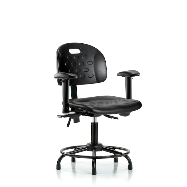 Blue Ridge Ergonomics Desk Chair Newport Desk Chair, RT, Tilt AA Glides, Adjustable Arms, 17" to 22" Height, Black; Blue BR-HPDHCH-RT-T1-A1-RG - main