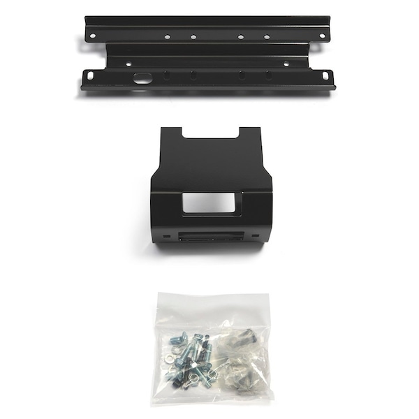 Warn Winch Mount For 1500 to 3500 Pound Winches; Fixed Mount; Powder Coated; Black 73680 - main