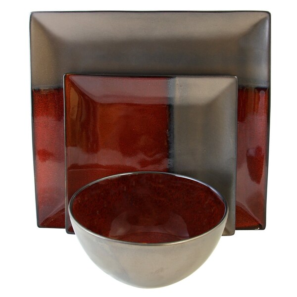 Gibson Elite Decadence 12-Piece Square Dinnerware Set 75099918M - main