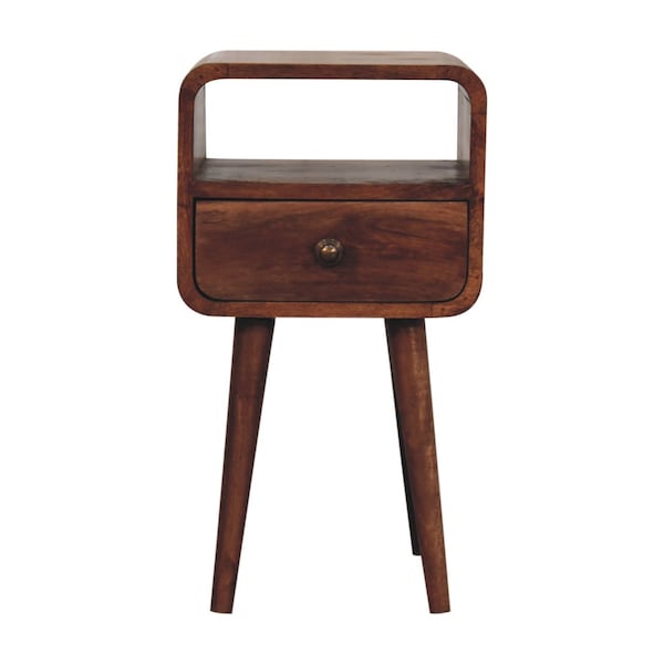 Homeroots 22" Brown Solid Wood Square One Drawer Nightstand 651779 - main