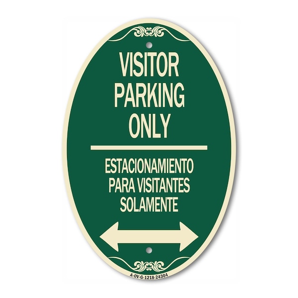 Signmission Bilingual Reserved Parking Sign Visitor Parki, 12 In X 18 In Architectural, Heavy Gauge Aluminum A-OV-G-1218-24304 - main