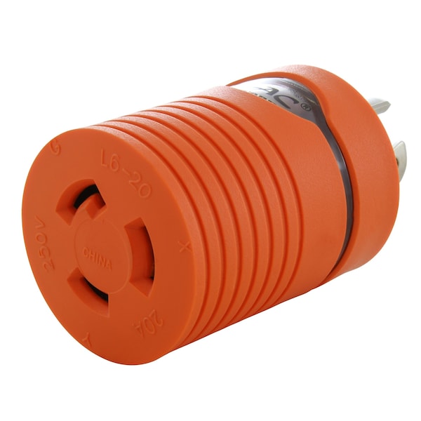Ac Works 30A 125/250V NEMA L14-30P Locking Plug to L6-20R 20A 250V Locking Connector ADL1430L620 - main