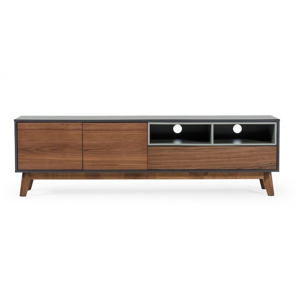 Homeroots 67in Brown Rubberwood Enclosed Storage TV Stand 473294 - main
