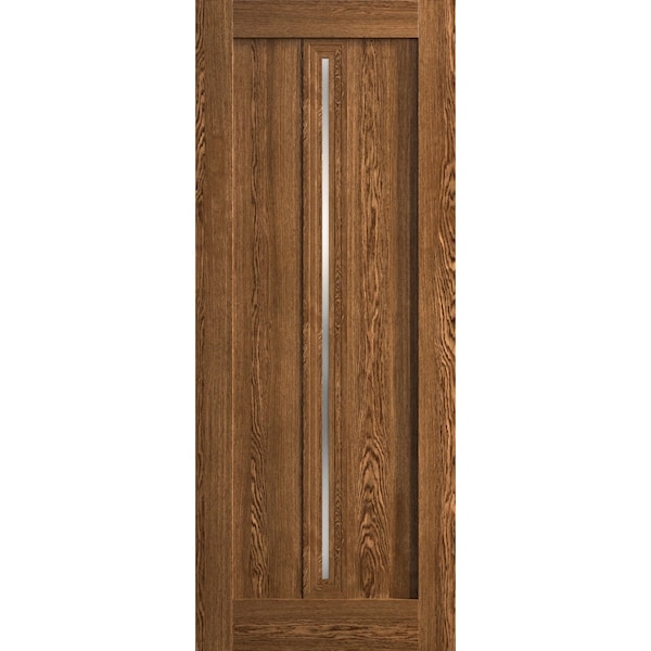 Sartodoors Slab Door Panel 24 x 80 inches, Ego 5014 Cognac Oak Veneer, Wood Veneer Doors, Pocket Closet Slid EGO5014S-DKO-24 - main