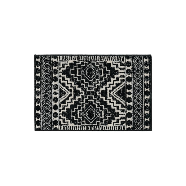 World Rug Gallery Transitional Bohemian Area Rug 2 ft x 3 ft Black WR95BLACK2X3 - main