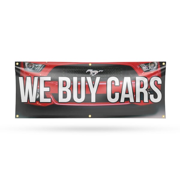 Signmission We Buy Cars, 24 Inch x 72 Inch, Vinyl Banner B-72-30923 - main