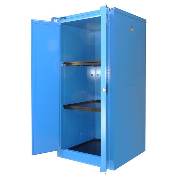 Securall Acid/Corrosive Storage Cabinet, 60 Gallon, 2 Shelves, 31 in W x 67 in H x 31 in D, Blue C360 - main