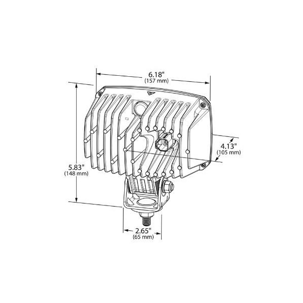 Grote Work Light - Rectangular; Pedestal Mount; 66 Watt; 6000 Lumens; 4.6 AMP At 14 Volts/ 2.4 AMP At 28 V 63Z51 - main