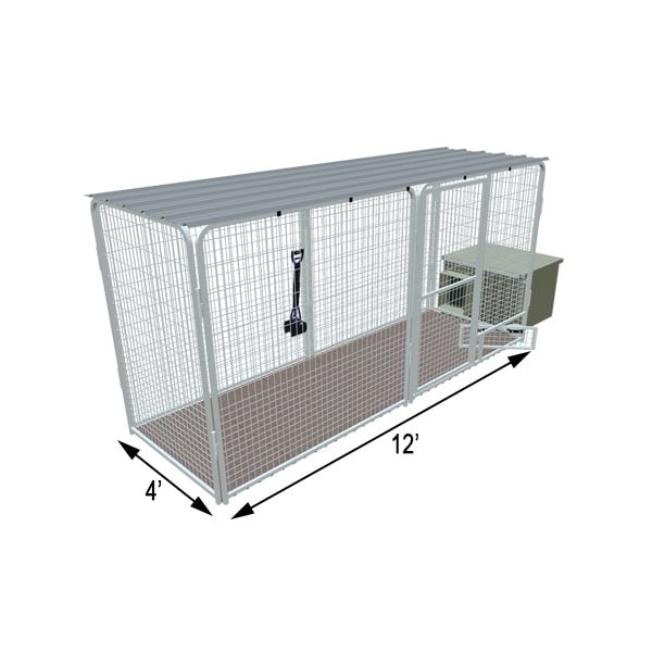 K9 Kennel Store 4ft X 12ft Complete K9 Condo PRO Dog Kennel and Cube Dog Houses CCO4X12PR - main
