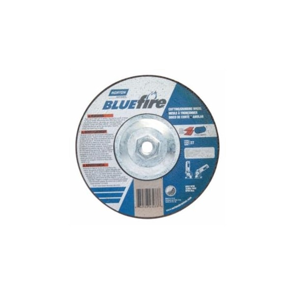 Norton Co Bluefire Type 27 Depressed Center Wheel, 7 in x 1/8 x 5/8-11, 24 Grit, Zirconia Alumina, 10PK 547-66252843233 - main