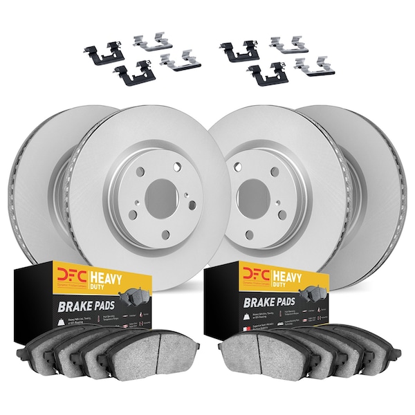 Dynamic Friction Co DFC GEOSPEC Coated Rotor- Heavy Duty Brake Pad includes Hardware 4214-56014 - main