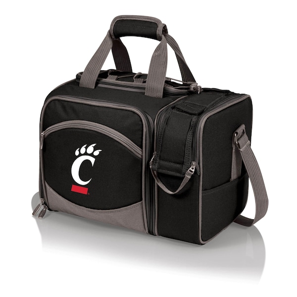 Picnic Time Family Of Brands NCAA Cincinnati Bearcats Malibu Cooler Picnic BasketBlack with Gray Accents 508-23-175-664-0 - main