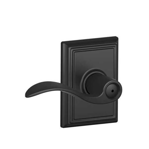 Schlage Residential Accent Lever with Addison Rose Privacy Lock with 16080 Latch and 10027 Strike Matte Black Finish F40ACC622ADD - main